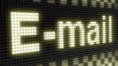 Ekranda e-posta simgesi. Döngü görüntüleri Encoder Prores 4444 ile 4k Çözünürlüğe sahiptir. Büyük Kalite.