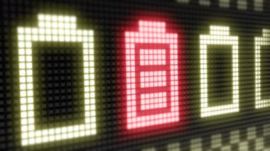 Şarj simgesi. Döngü görüntülerinde 4k Çözünürlük ve Kodlayıcı Prores 4444 var. 3d Görüntü.