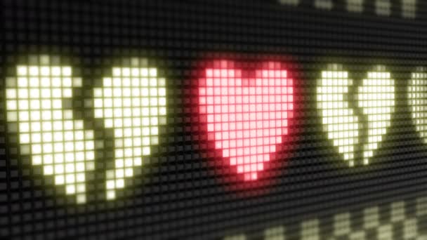 Ícones Cardíacos Looping Footage Tem Resolução Com Codificador Prores 4444 — Vídeo de Stock