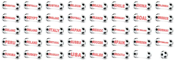 Coleção Bolas Futebol Nacionais Ilustração — Fotografia de Stock