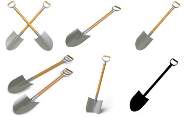Kürek koleksiyonu var. 3B Görüntü.