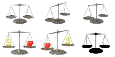 Collection of scales. 3D Illustration. clipart