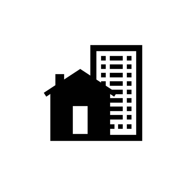 Privé Huis Hoogbouw Gebouw Pictogram — Stockvector