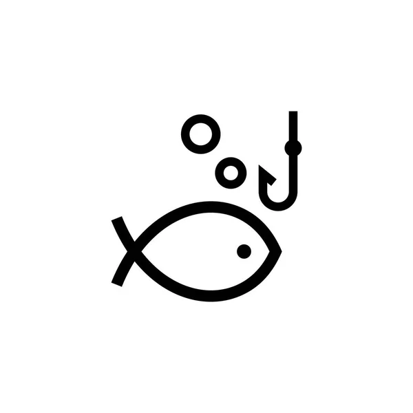 Риба Плаває Близько Гачка — стоковий вектор
