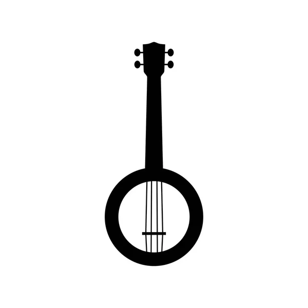 Banjo Instrumento Musical Imagem Sombra — Vetor de Stock