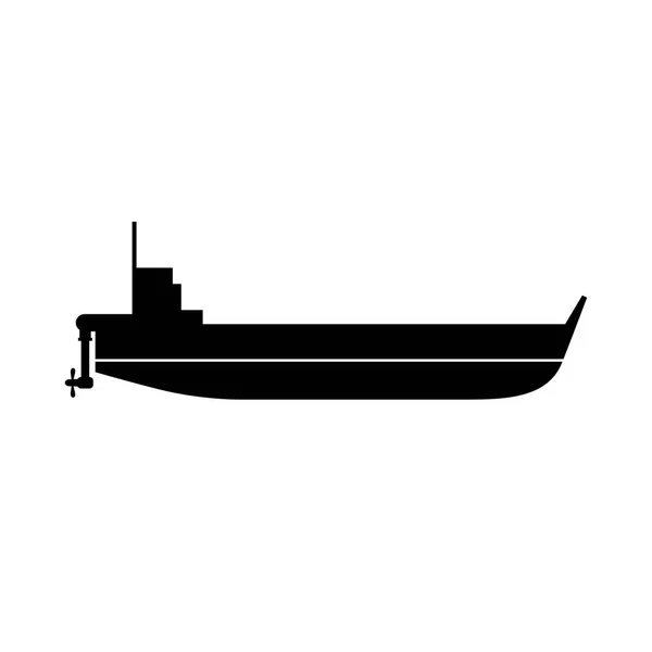 Barcaça Auto Propulsionada Imagem Sombra — Vetor de Stock