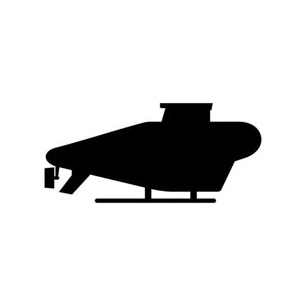 Icono Del Submarino Volador Imagen Sombra — Vector de stock