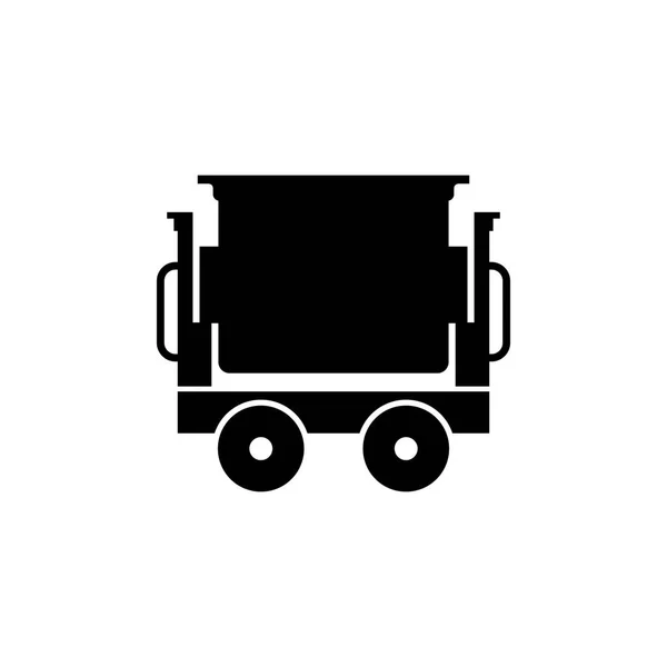 Minenwagen Symbol Schattenbild — Stockvektor