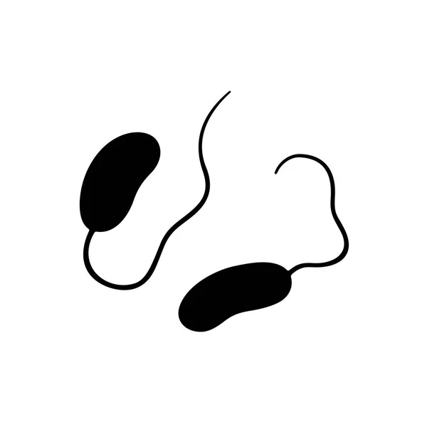 Cholera Vibrio Pictogram Schaduw Picture — Stockvector