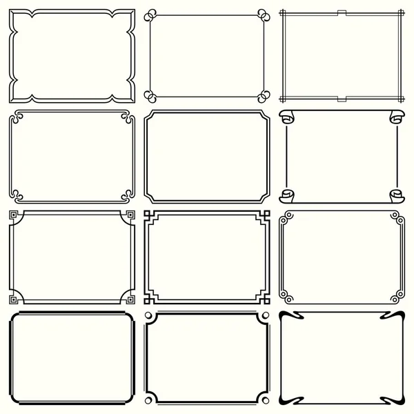 Набор Декоративных Простых Рам — стоковый вектор