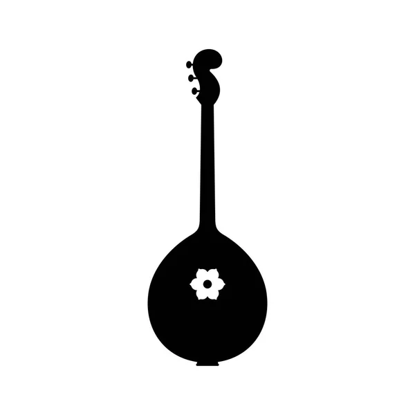 Domra Icono Del Instrumento Música Folclórica Cuello Largo — Vector de stock