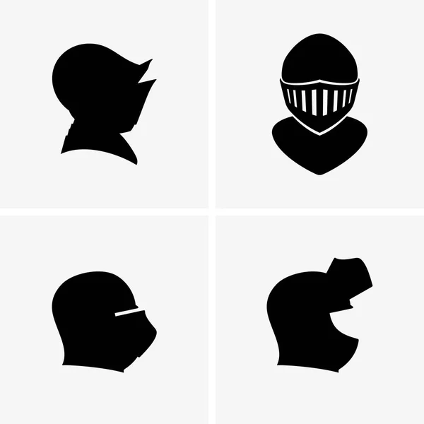 中世纪头盔图标集 — 图库矢量图片