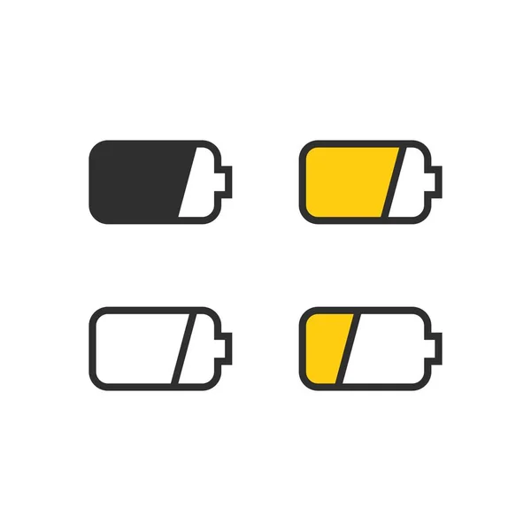 Set Pictogrammen Van Energie Van Batterij — Stockvector