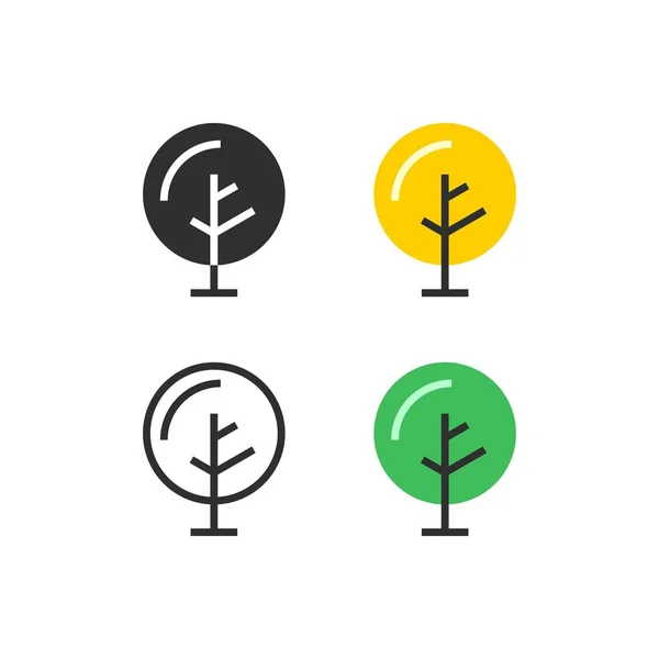 Conjunto Iconos Árbol — Vector de stock