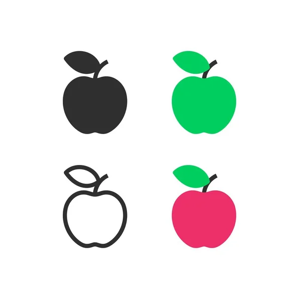 Set Apple Fruit Icons — Stock Vector