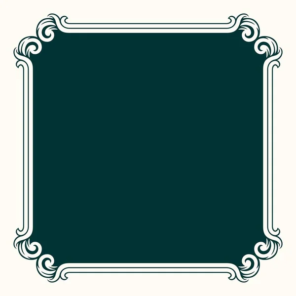 Decorative Vector Frame Thee Dark Green Background — Stock Vector