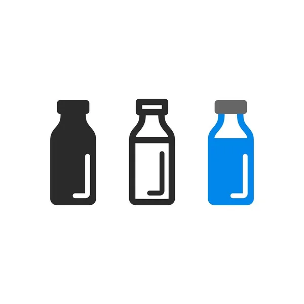 Set Milk Bottle Icons — Stock Vector