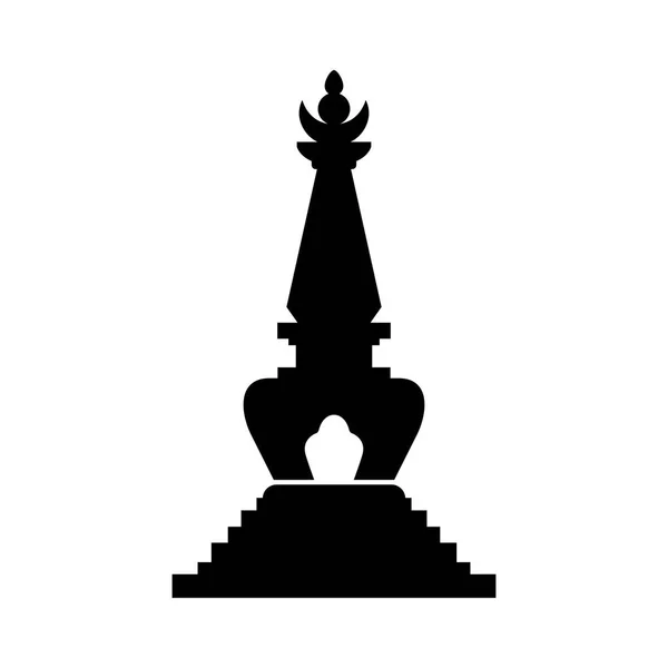 Stupa Struttura Emisferica Contenente Reliquie — Vettoriale Stock