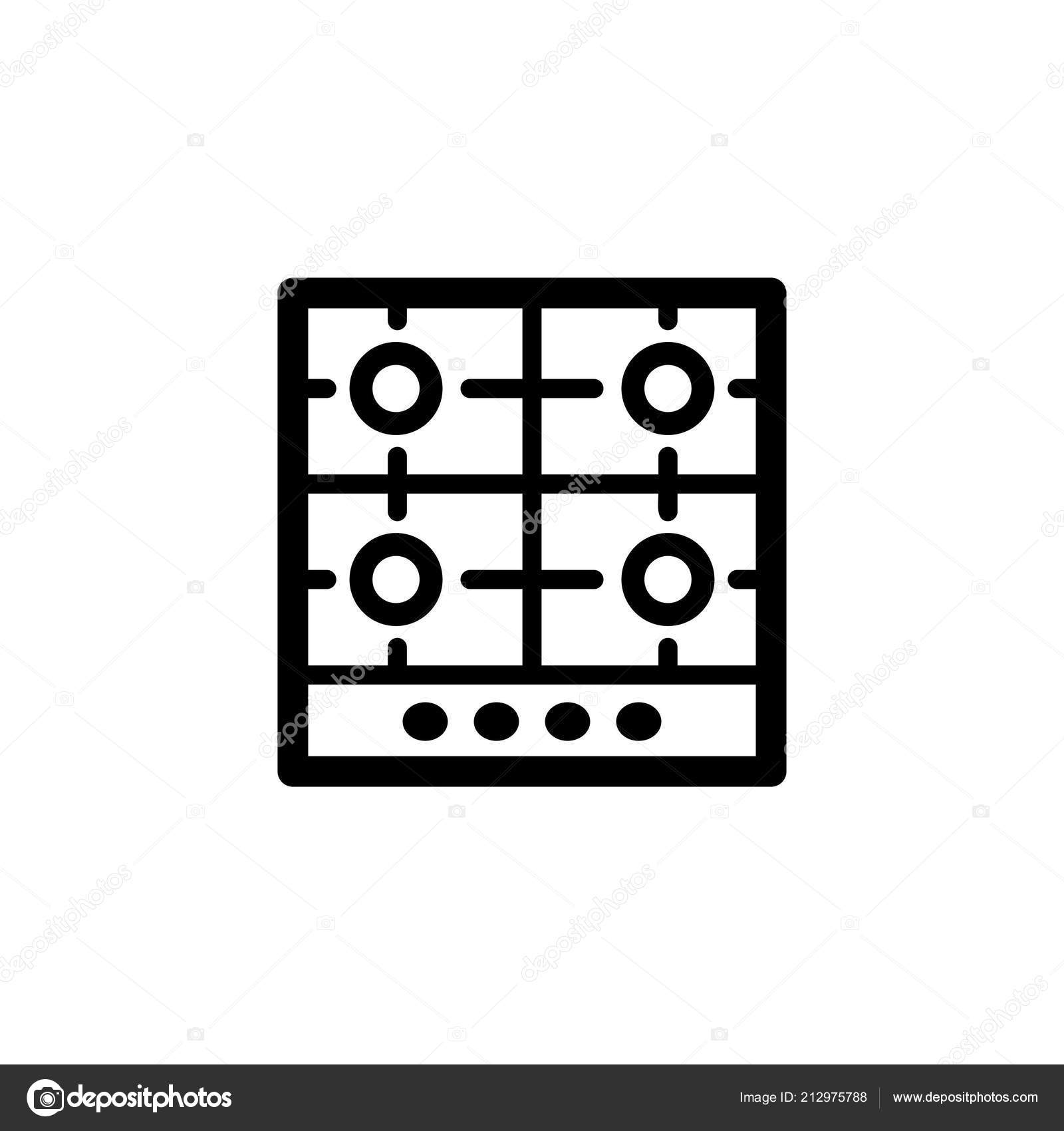 Icono Cocina Gas Vista Superior vector, gráfico vectorial © Den