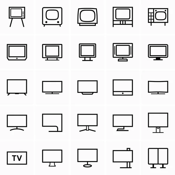 Telewizorze Monitorowanie Ikony — Wektor stockowy