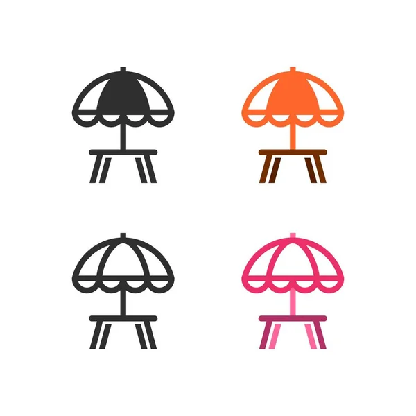 Parasols Classiques Pour Une Terrasse Café Rue — Image vectorielle