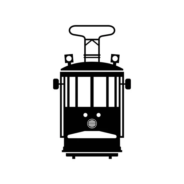 Tram Vintage Public Visage Plein — Image vectorielle