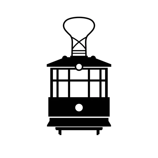 Openbare Vintage Tram Volledig Gezicht — Stockvector