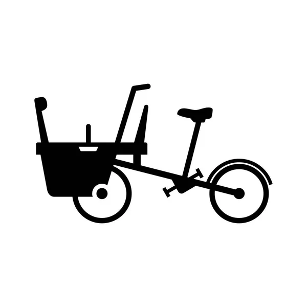 Mãe Bebê Carrinho Bicicleta — Vetor de Stock