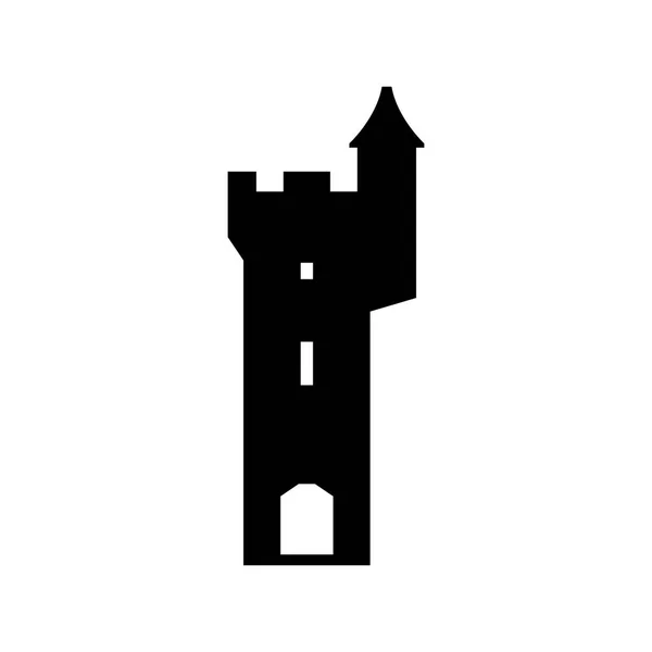 Castle Fortress Tower Silhouette — Stock Vector