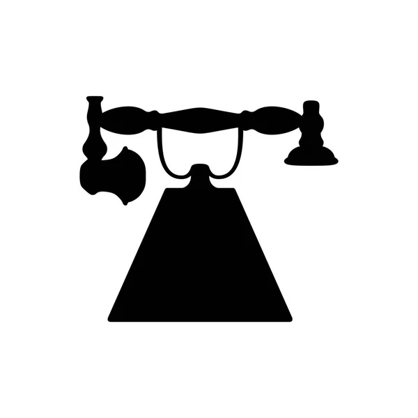 Old Vintage Telephone Silhouette — Stock Vector