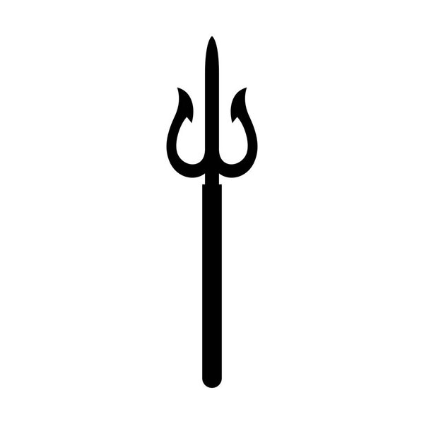 Battle trident spear, silhouette