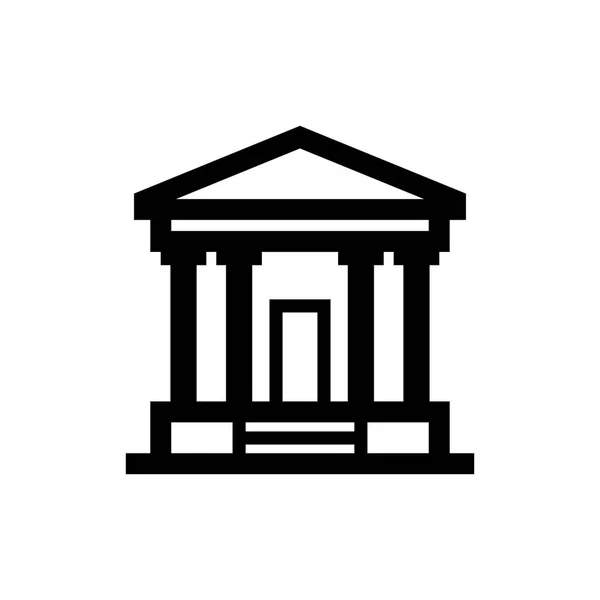 Προσοψη Του Ένα Αρχαίο Κτίριο Τράπεζα Μουσείο Βιβλιοθήκη Θέατρο Δικαστήριο — Διανυσματικό Αρχείο