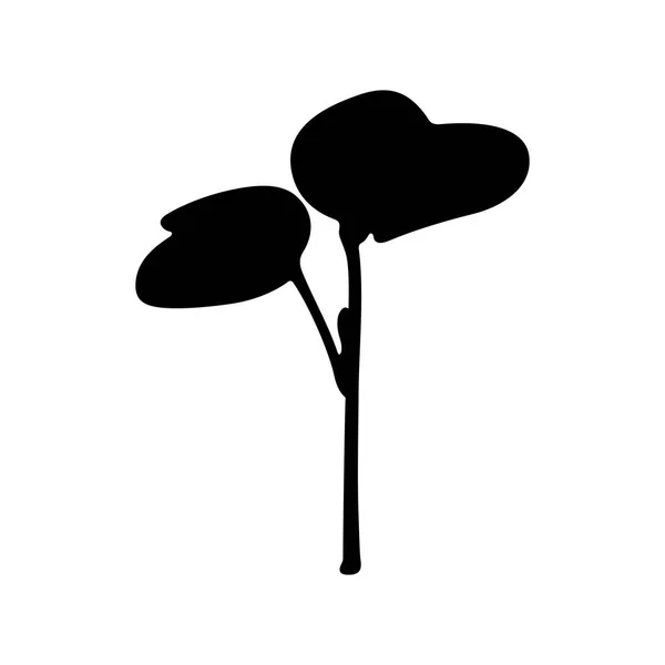 Retek Ökológiai Microgreen Silhouette — Stock Vector