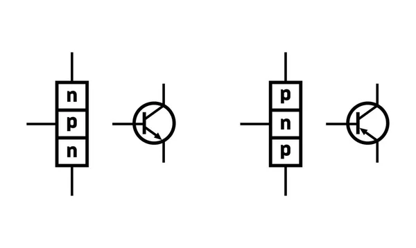 Transistor Unión Bipolar Npn Pnp Esquema — Archivo Imágenes Vectoriales