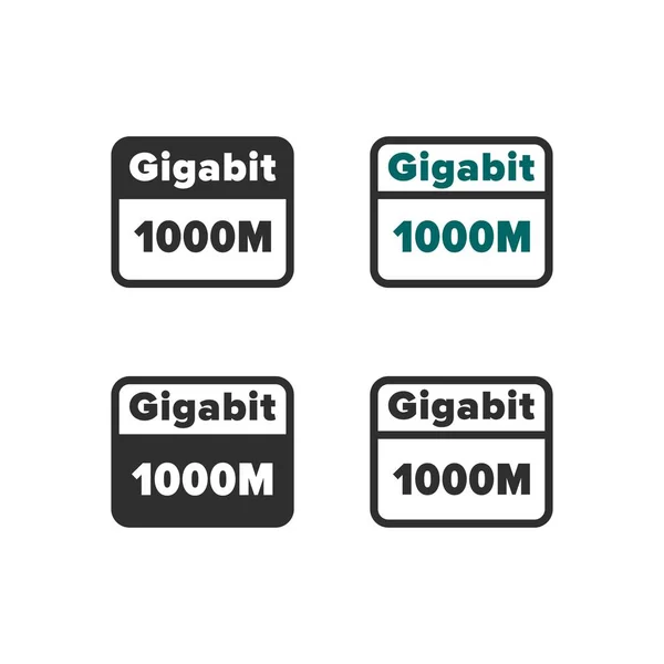 Gigabit Ethernet Ikonkészlet — Stock Vector