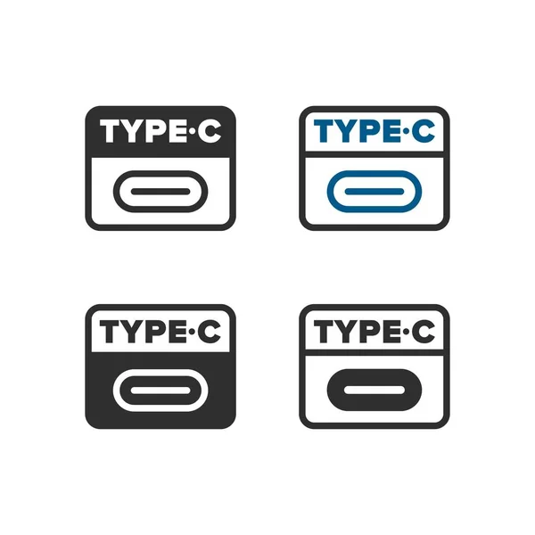 Usb Tipo Icono Conjunto — Vector de stock