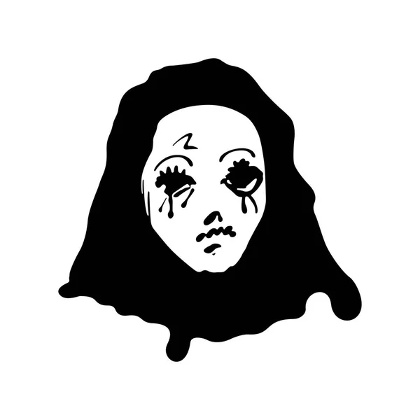 Máscara Cara Assustadora Halloween Vetor — Vetor de Stock