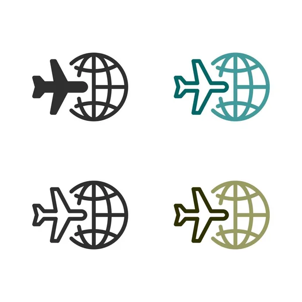 International flights and air transportation, the whole world under the wing - Vector