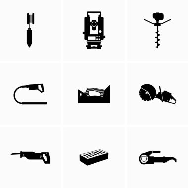 Bina ve inşaat ekipmanları, cihazlar - Vektör