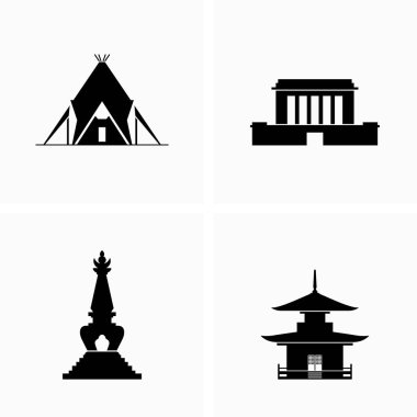 Tarihi mimari ve binalar - Vektör