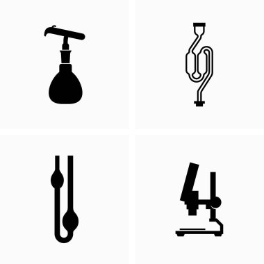 Laboratuvar deneyleri için kimya ekipmanları ve tanklar - Vektör