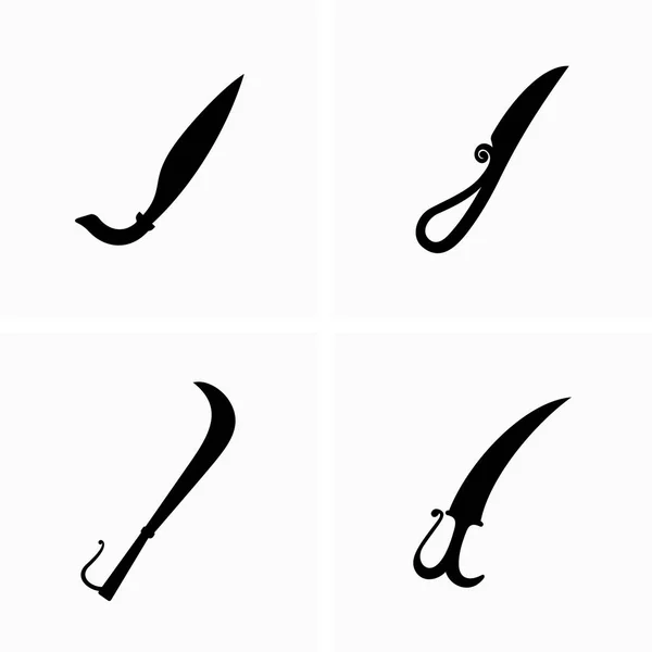 Différentes Formes Couteaux Tribaux Traditionnels Vector — Image vectorielle