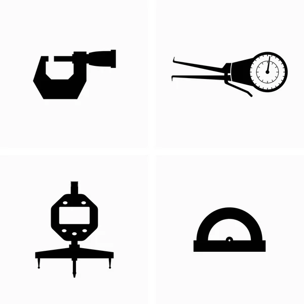 Ferramentas Medição Marcação Precisão Dispositivos Vetor —  Vetores de Stock