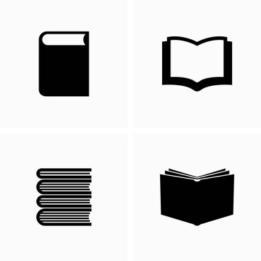 Farklı konumlarda eğitim, okuma ve kitap-vector