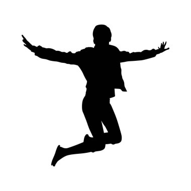 Kız mutluluk ve eğlence ile atlama