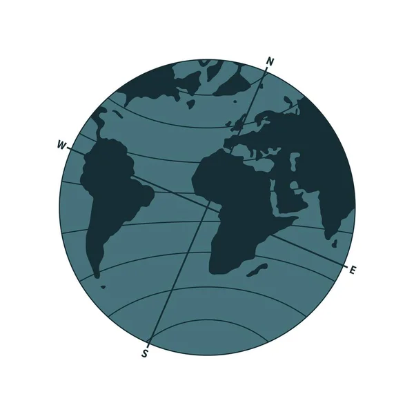 Indicador Pólos Magnéticos Terra — Vetor de Stock