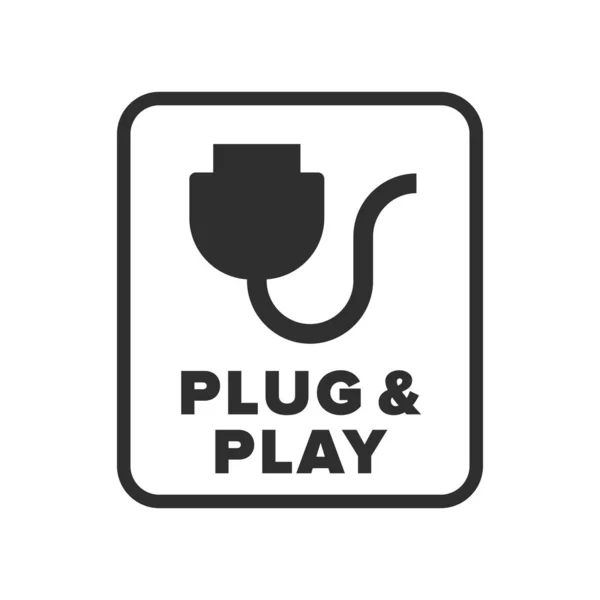 Plug Play Símbolo Vector — Archivo Imágenes Vectoriales