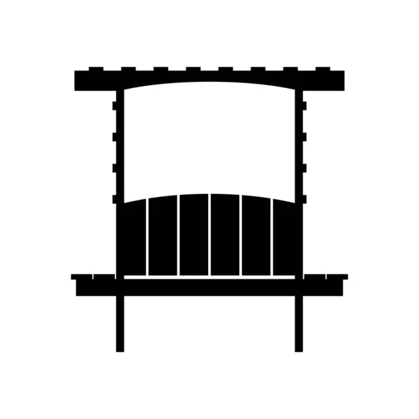 带屋顶和侧座的公园长椅 — 图库矢量图片