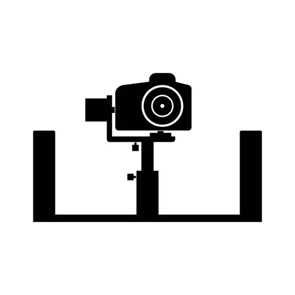 Profesyonel Stabilizatör Üzerinde Dslr Dijital Video Kamera — Stok Vektör