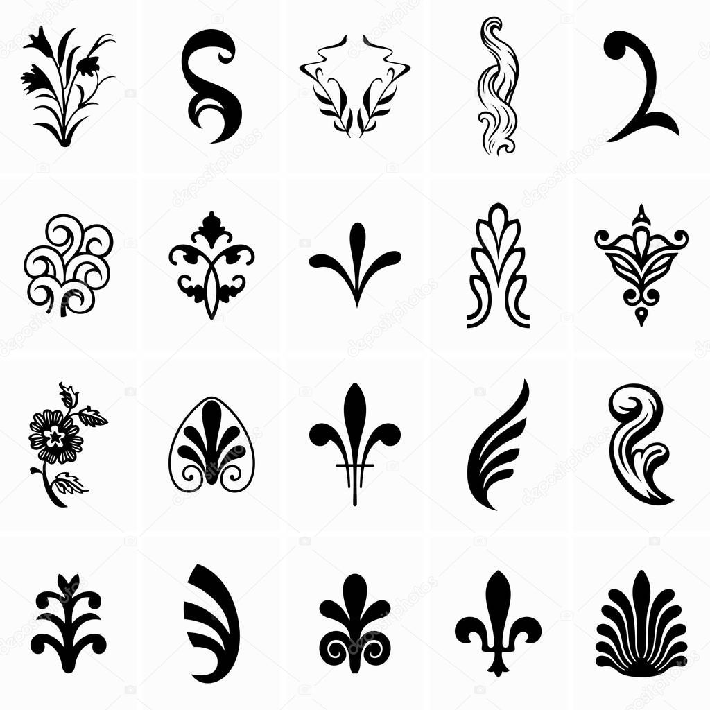 Set of flourish vector design elements